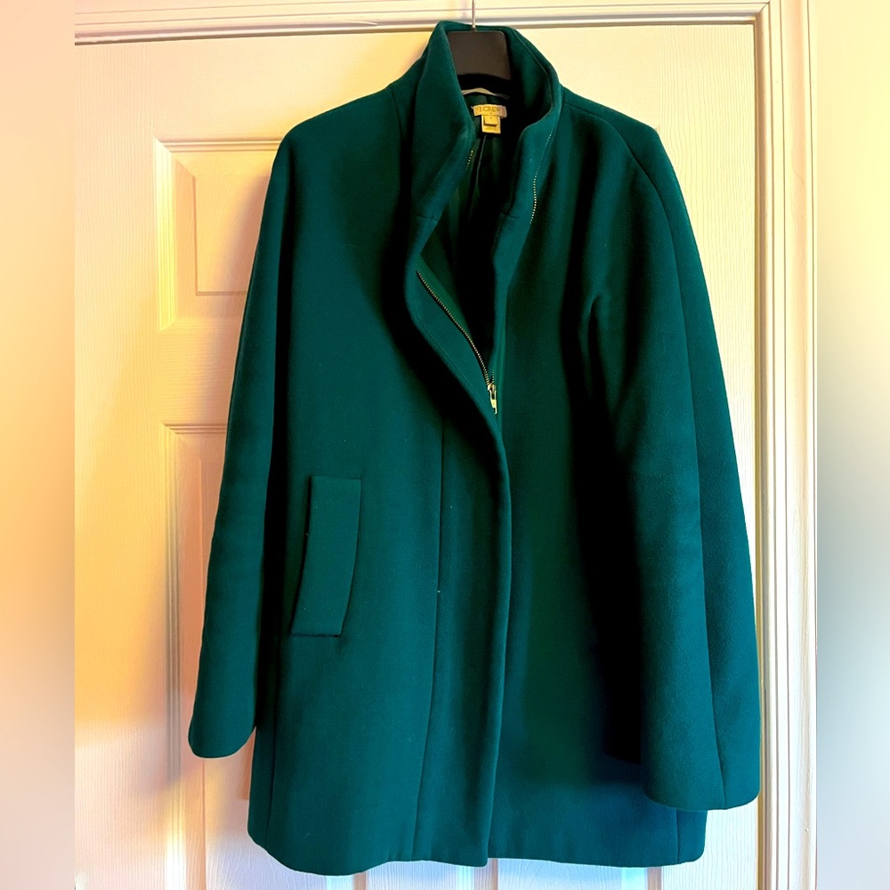 J. Crew City Coat - Green Zip-Up
